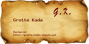 Grotte Kada névjegykártya